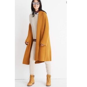 Madewell Rivington Mustard Yellow Sweater Coat